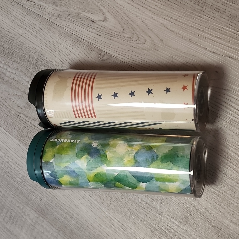 Starbucks Coffee Travel Mugs, Set of Two, 16oz each. EUC. Made in USA!